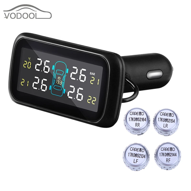 

Auto Wireless 4 External Sensor Tire Pressure Alarm System Smart LCD Display Tyre Pressure Monitor for Car TPMS Diagnostic-tool