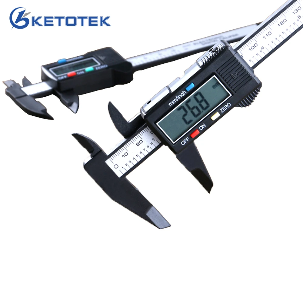 Digital Calipers 150mm 6inch LCD font b Electronic b font Vernier Caliper Carbon Fiber Micrometer Gauge