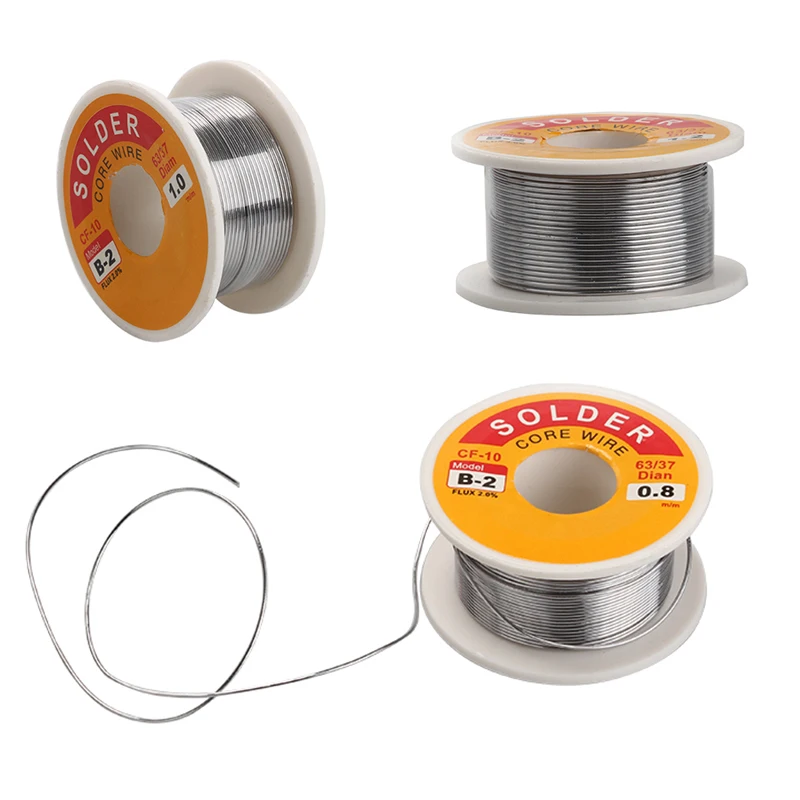 

Vastar 0.6/0.8/1/1.2/1.5MM 63/37 FLUX 2.0% 45FT Tin Lead Tin Wire Melt Rosin Core Solder Soldering Wire Roll