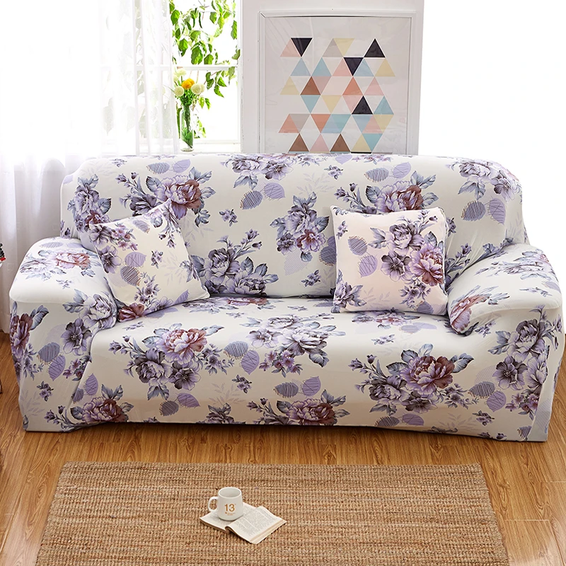 Эластичный Защитный чехол для дивана из спандекса, съемный эластичный чехол для дивана с цветочным принтом для гостиной