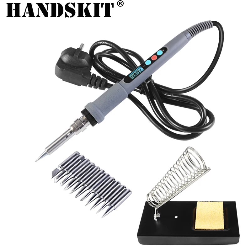 

EU 90w Digital LCD Adjustable Electric Soldering Iron Soldering Station Welding TOOLS KIT Iron 10PCS 900m Tip
