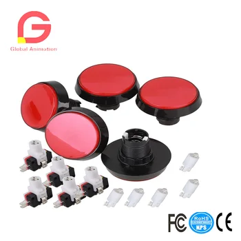 

Red LED Light Lamp 60mm Dia Big Round Arcade Video Game Player Push Button Switch Pack Of 5