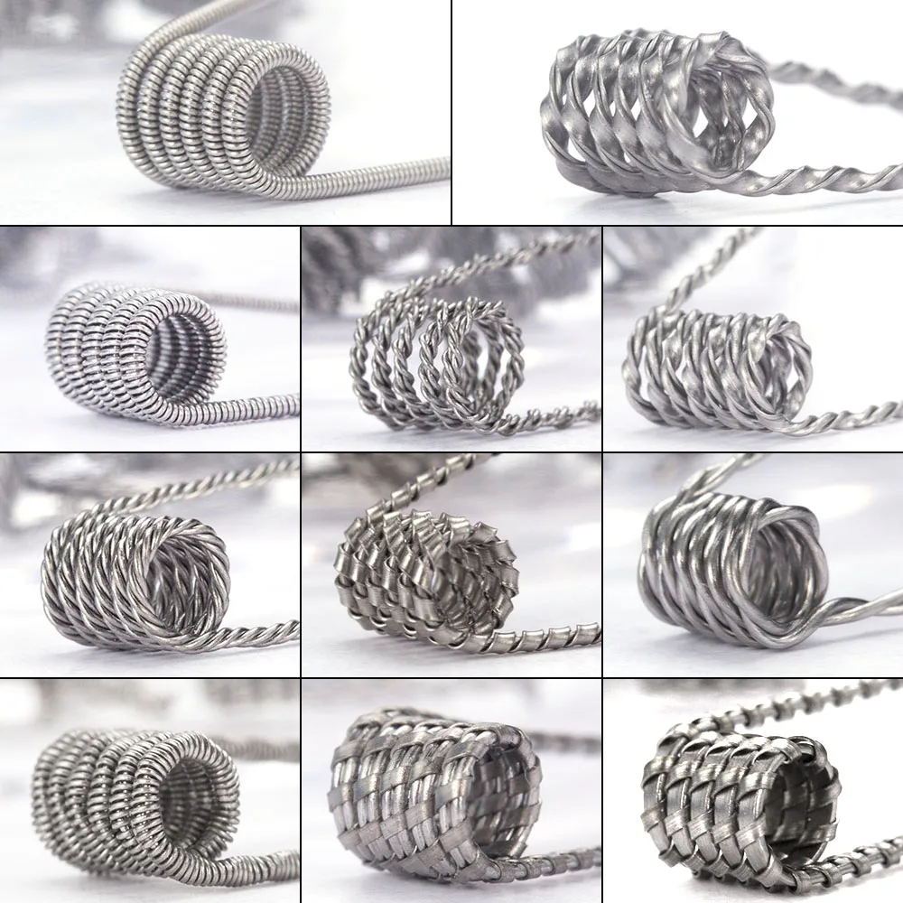 Катушка для папы 10 шт./кор. Alien Clapton, плоская скрученная спираль для нагревания электронных сигарет с четырехъядерным тигровым нагревом|rda coil|clapton coiltwisted wire | АлиЭкспресс