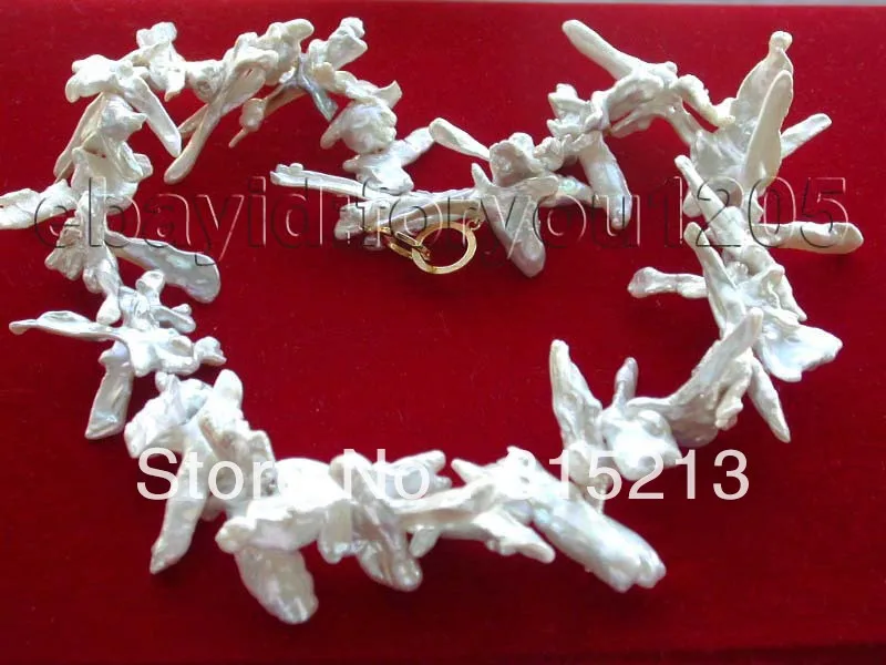 

ddh001067 Natural White Reborn Keshi Pearl necklace 14k