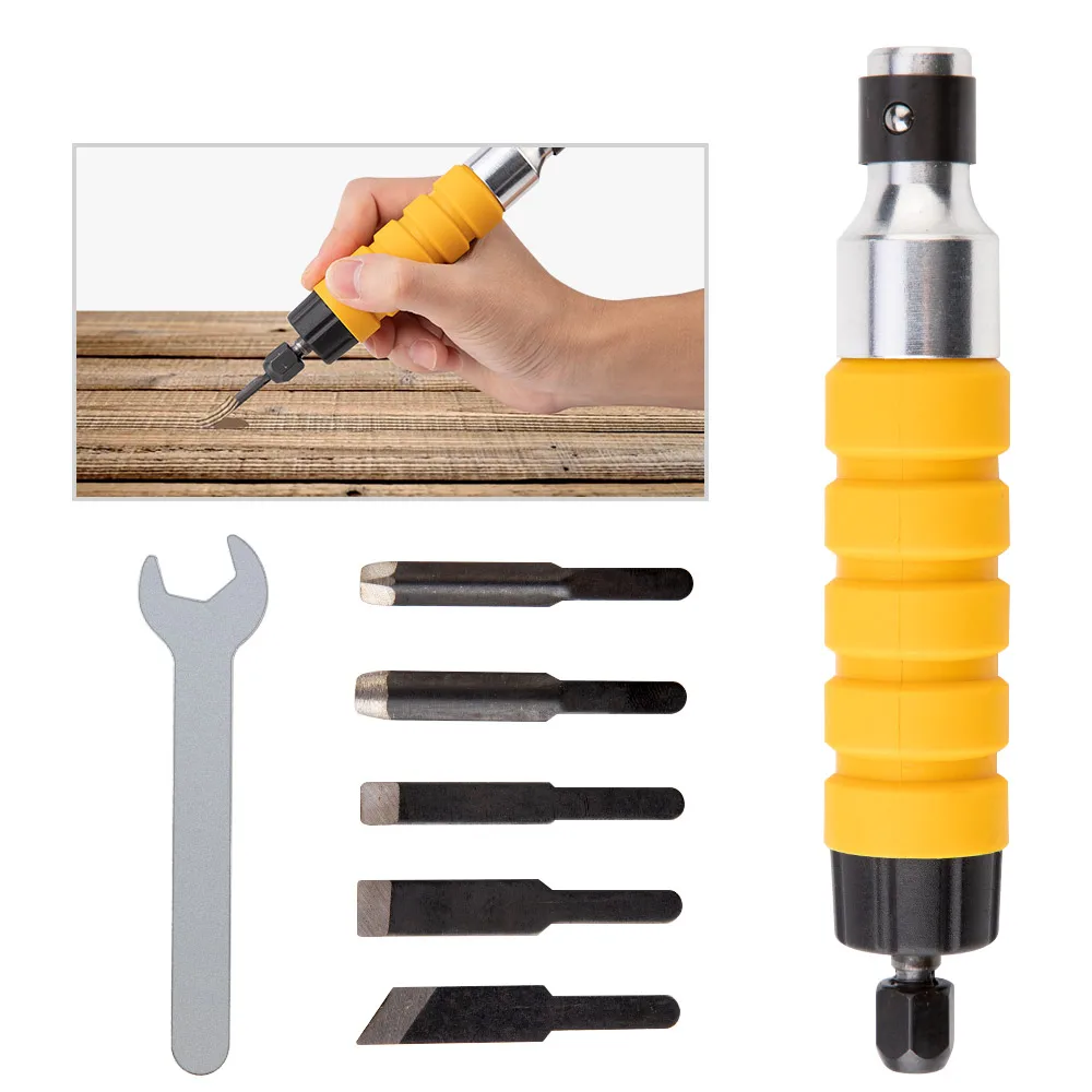 Electric Wood Carving Chisel Tool With Free 5 Chisel Woodworking Set