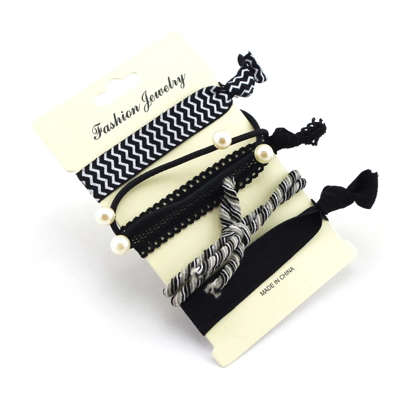 2017 Summer Classic black and white Elastic Hair bands For Women Hair