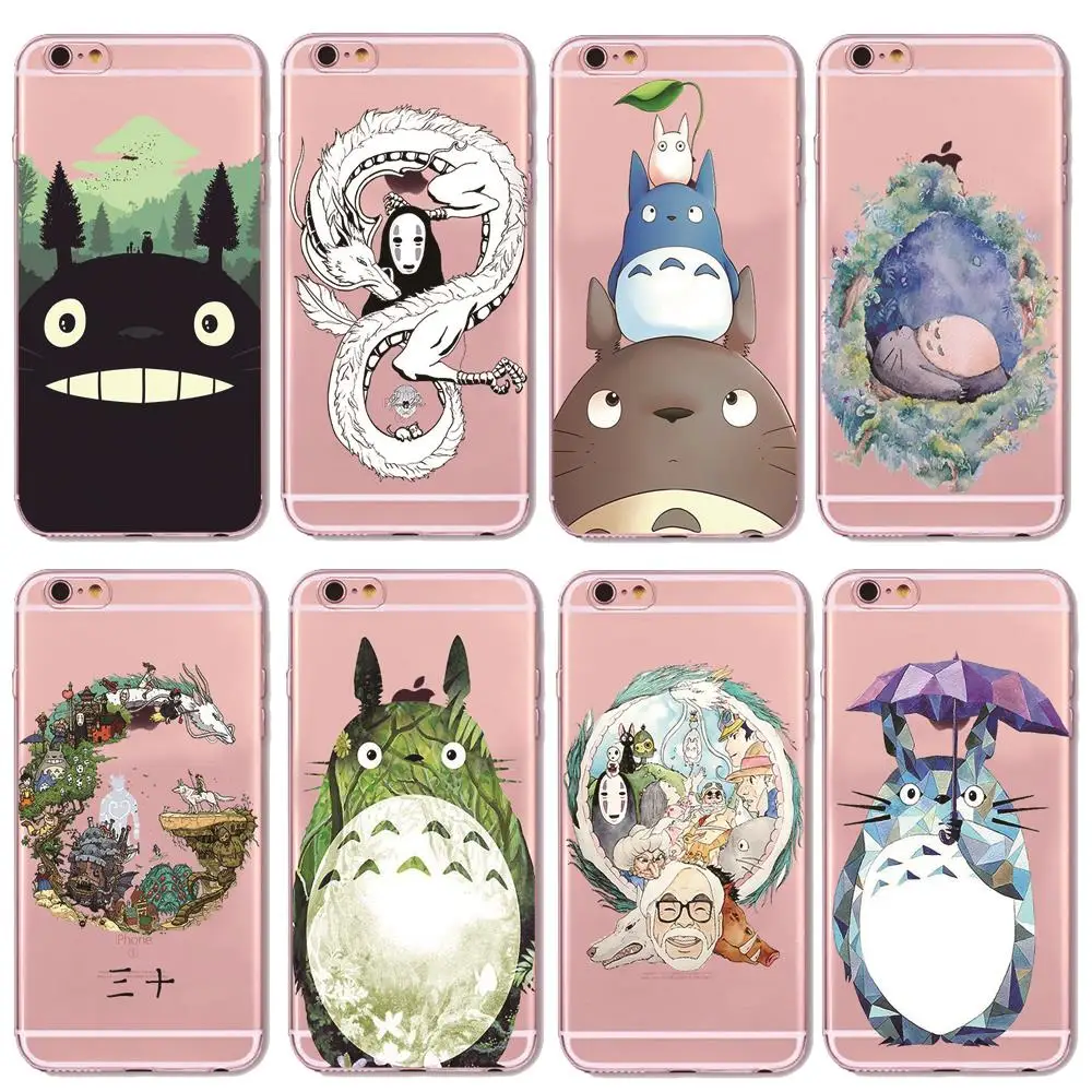 My Neighbor Totoro current fashion Cover For iphone XS XR transparent and black TPU soft shell for Samsung S7 S8 S9 case cover |