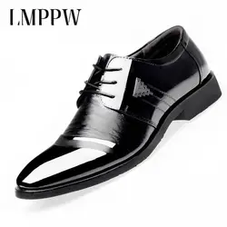 Черный, коричневый для мужчин's обувь в деловом стиле острый носок туфли-оксфорды из бычьей кожи модные мягкие из искусственной кожи мужчин