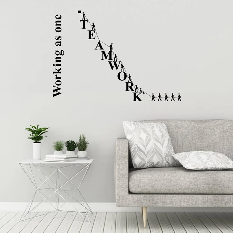 

Teamwork Vinyl Wall Decal Office Quote Saying Team Work Business Stickers Mural A4-032