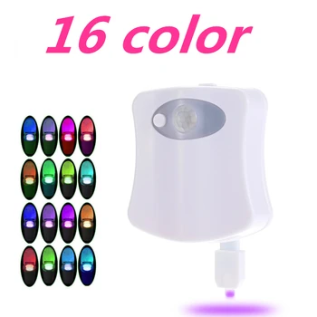 

Sensor Toilet Light 16 Color LED Battery-operated Human Motion Activated PIR Automatic RGB LED Toilet Nightlight ZYD0009