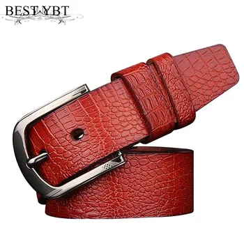 

Best YBT Men belt fashion retro Alloy buckle belt Top quality products Imitation leather Business casual men pin buckle belt
