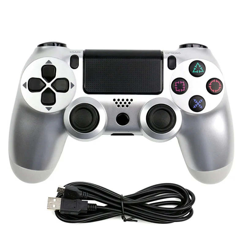 Проводной игровой контроллер для PS4 DualShock Вибрационный джойстик геймпады, совместимые с playstation 4 - Цвет: Silver