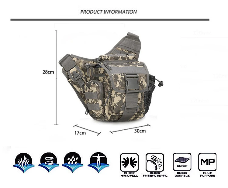 Военный энтузиаст, Армейский Камуфляж, кемпинг, супер седло, тактическая седельная сумка, дикая поясная сумка, рюкзак, Диагональная Сумка через плечо