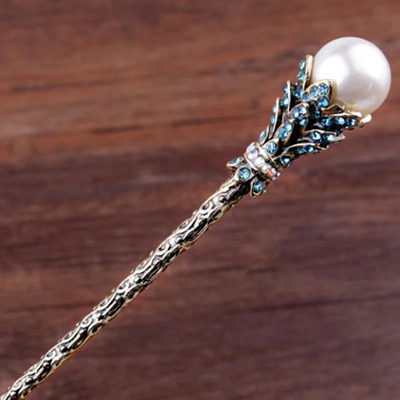 

Vintage Simulated Pearl Hair Sticks Hair Clip For Bride Crystal Rhinestone Hairpin Hair Accessories Jewelry