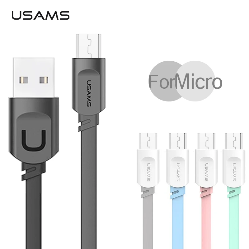 1 м Micro USB кабель для samsung S7 USAMS 2.1A быстрой зарядки Note 3 Xiaomi Redmi 5 Pro Кабель Microusb|Кабели