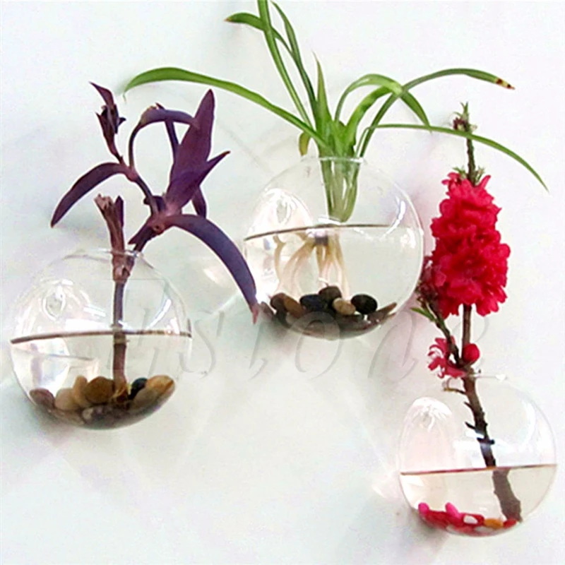 Wall Hang Glass Flower Planter Vase Terrarium Decoration Pot Garden Container