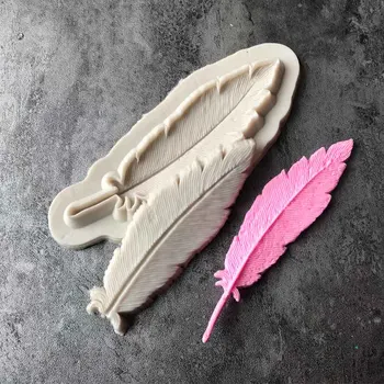

1PC Feather Shaped Sugar Craft Silicone Mold Fondant Cake Decorating Tools Chocolate Gumpaste Mold L108