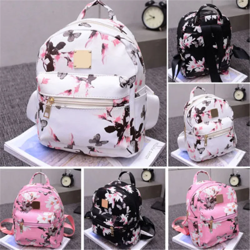 

Modern New Creative Fashion Women Ladies Floral Backpack Travel Faux Leather bag Rucksack Shoulder School Bag