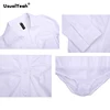 UsualYeah Pure Front Folds V Neck Body Shirt and Blouse Long Sleeve Office Lady Minimalist Cotton Shirts Light blue White 5