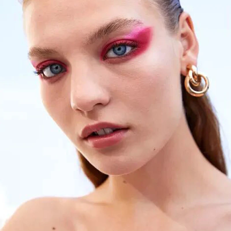 

Bestessy 2019 New Design ZA Circle Pendants Maxi Statement Earrings Wedding Jewelry Charm Stud Earring Wholesale Pendientes