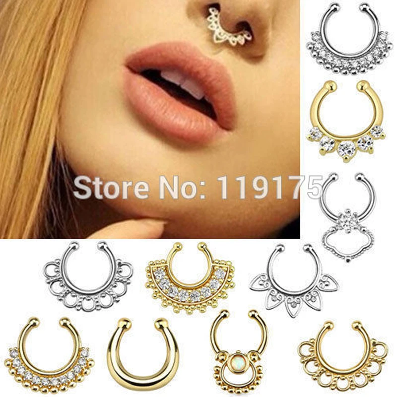 Septum Clicker Fake Nose Piercing Helix Nose Piercing Clip Ring Nose