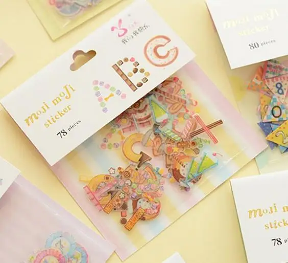 

high quality Cute Kawaii Number Letter PVC Sticker For Scrapbooking Home Decoration Diary Kids Gift Stickers