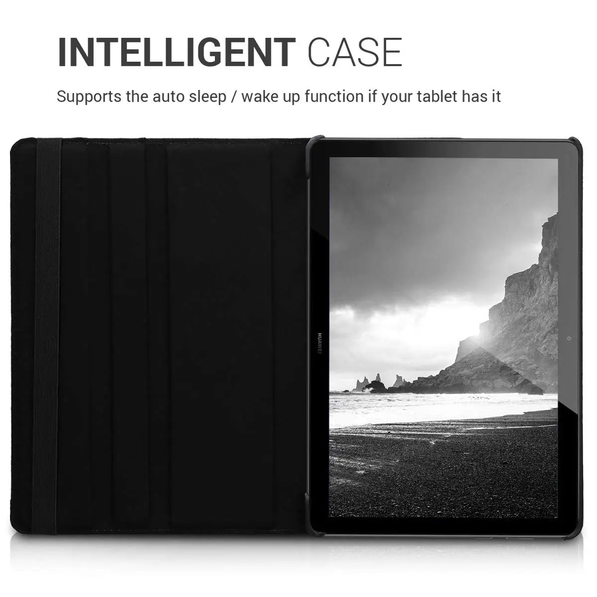 Чехол книжка для Huawei MediaPad T5 кожаный защитный чехол с подставкой и поворотом на 360