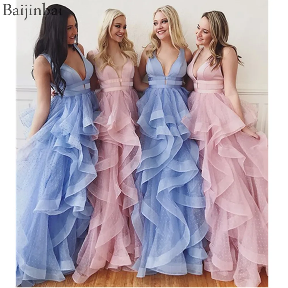 layered evening gowns