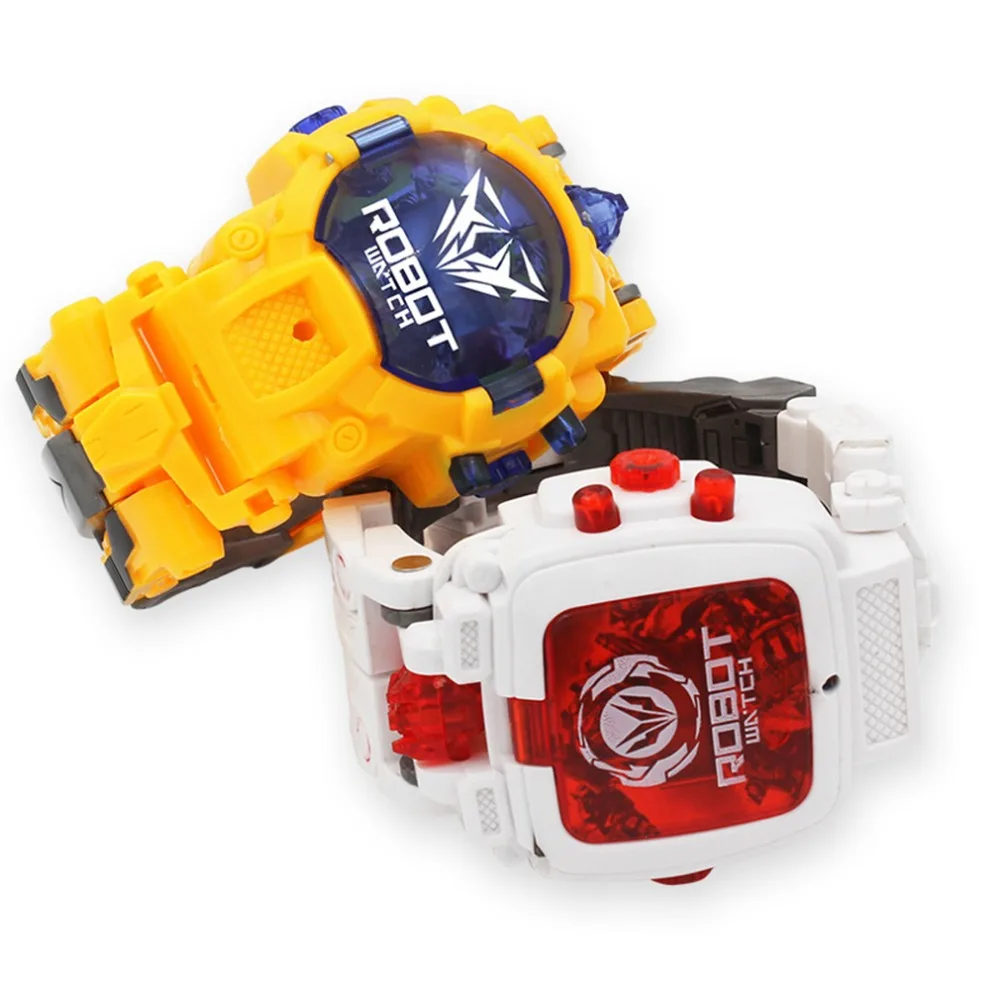 remarkable  Trasformation Wristwatch Toy Children Sports Cartoon Watches Kids Xmas Gifts Cute Boys Robot Transf