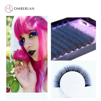 

12Line/Box Colored Eyelashes Extension Color Cilia Colorful Black Blue Two Tone Mix Eyelash for Building Makeup Tools OMBERLAN