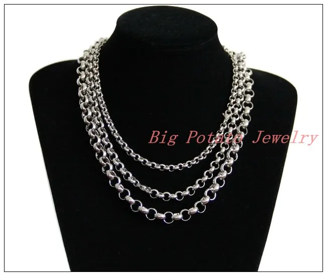 5/6/9mm New Charming 316L Stainless Steel Silver Color Rolo Chain Mens Womens Necklace Fashion Jewelry Never Fade | Украшения и
