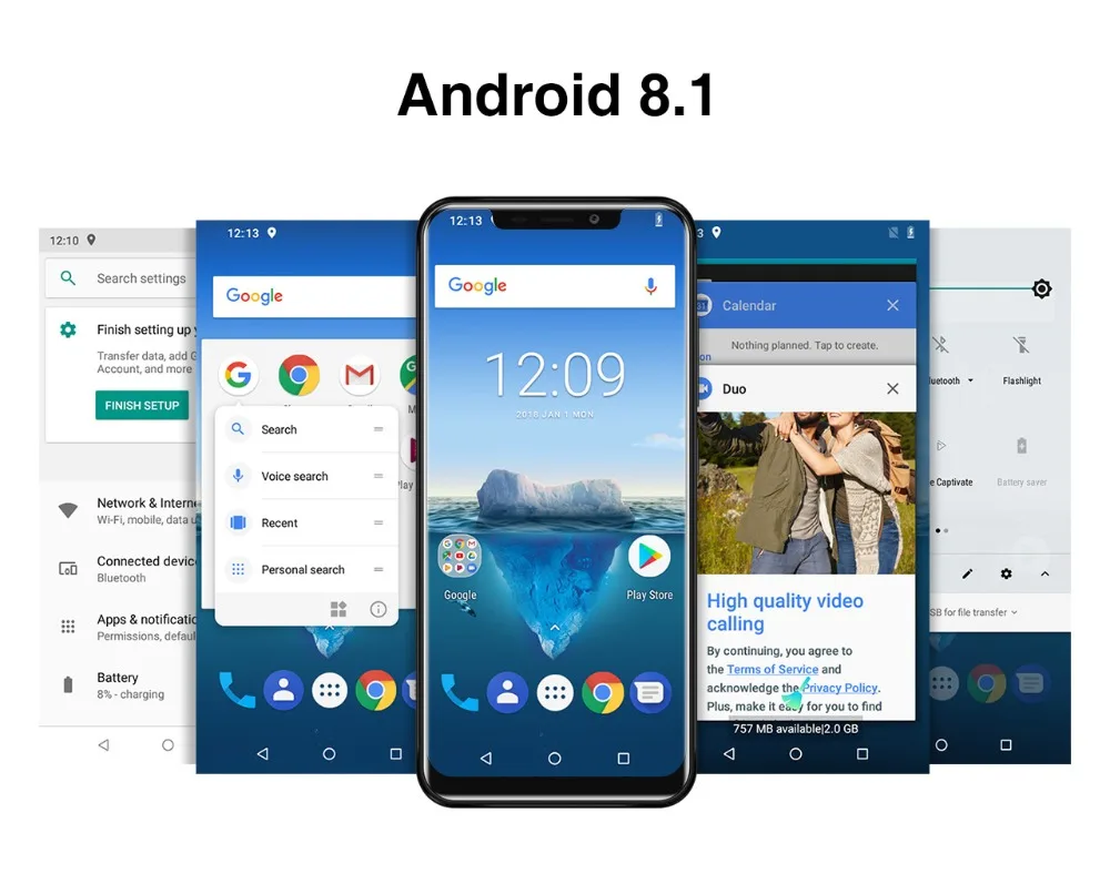Oukitel C12 Pro Face ID 6,18 дюймов 19:9 u-образный дисплей Android 8,1 2 Гб ОЗУ 16 Гб ПЗУ MT6739 3300 мАч батарея 8МП+ 5Мп 4G смартфон