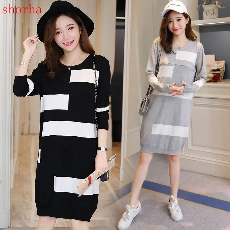 Autumn Knitted Maternity Nursing Dress Breastfeeding Clothes for Pregnant Women Spring Pregnancy Breast Feeding Clothing