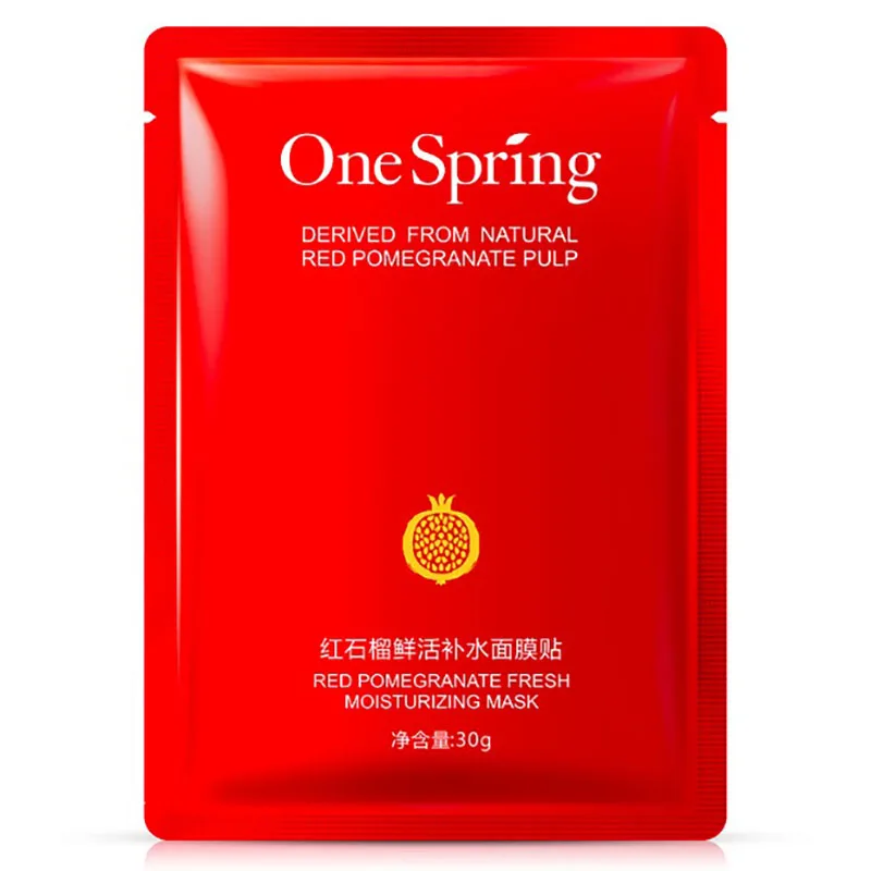 

Skin Care Red pomegranate Extract Facial Mask Whitening Oil Control Anti Aging Mask Face Deep Clean Skin Care Filling water Mask