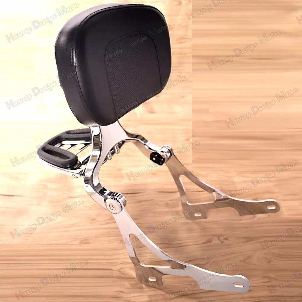 Chrome Fixed Mount&Driver Passenger Backrest For Harley Sportster 2014