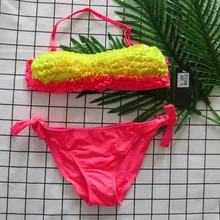 Одежда для купания для детей от 4 до 12 лет, Falbala, купальный костюм для маленьких девочек, Biquini Infantil Menina, летняя Милая пляжная одежда купальный костюм для девочек, G1-SW617