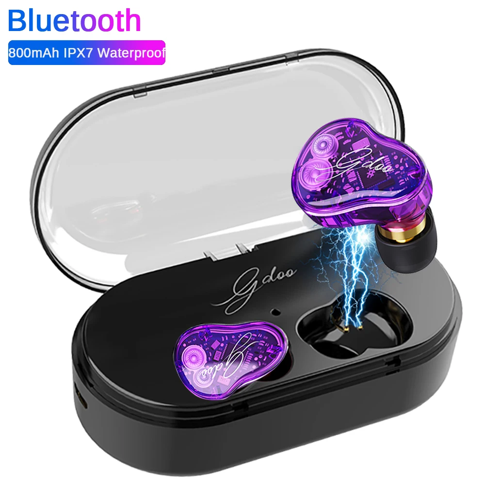 IPX7 водонепроницаемые Bluetooth 5 0 сенсорные наушники гарнитура для бега настоящие