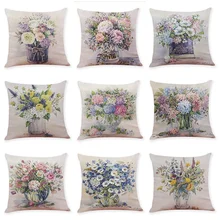 

Fashion New Style Cushion Linen Cotton Pillow Decorative Sofa Pillow Car Cushion 45CMX45CM 9 Colors Creative Home Sofa Pillow