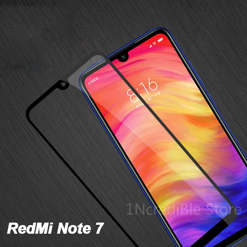 Полностью клеящаяся пленка из закаленного стекла для Redmi 7 Note 8 7 Pro, глобальная версия GO, Противоударная Защитная пленка для экрана с полным покрытием, Передняя пленка