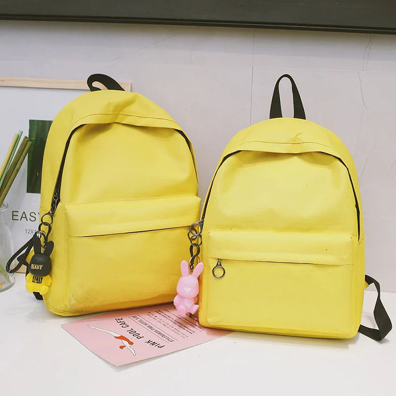 Menghuo Brand Canvas Men Women Backpack Rabbit Pendant College High Middle School Bags for Teenager Boy Girls Backpacks Mochila (39)