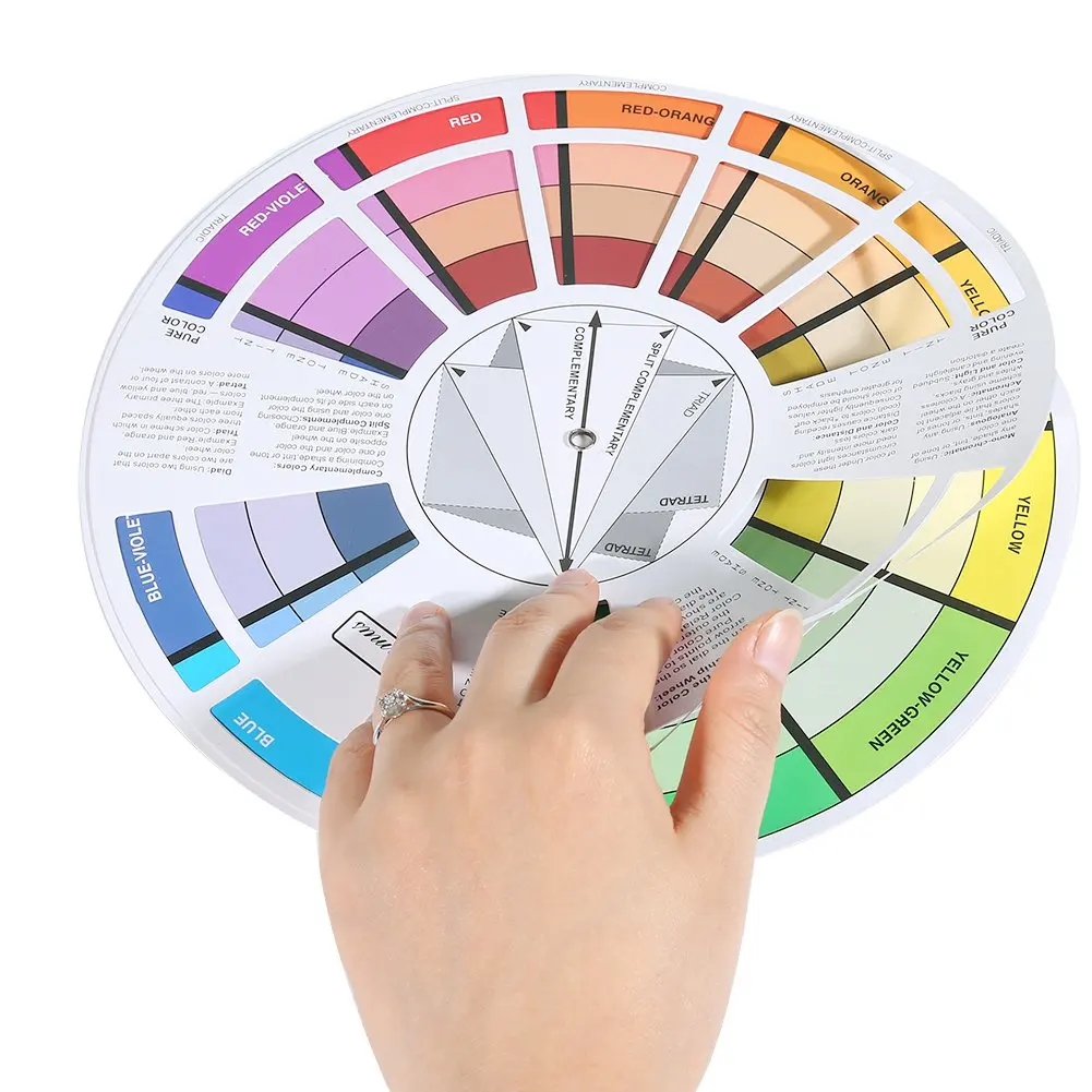 Профессиональный пигмент для тату ногтей, колеса, бумажные карты, три уровня, дизайн, 12 цветов, Микс, руководство, Круглый центральный круг, вращается
