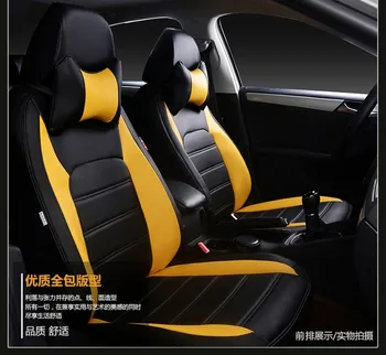 

automobile cushion set car seat covers pu leather for Agila Vectra Zafira Astra GTC PAGANI ZONDA SAAB Spyker RAM HUMMER yellow