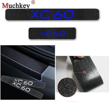 

For VOLVO XC60 Car Door Sill Scuff Plate Protector Door Threshold Plate 4D Carbon Fiber Vinyl Sticker Car Styling Auto Part 4Pcs