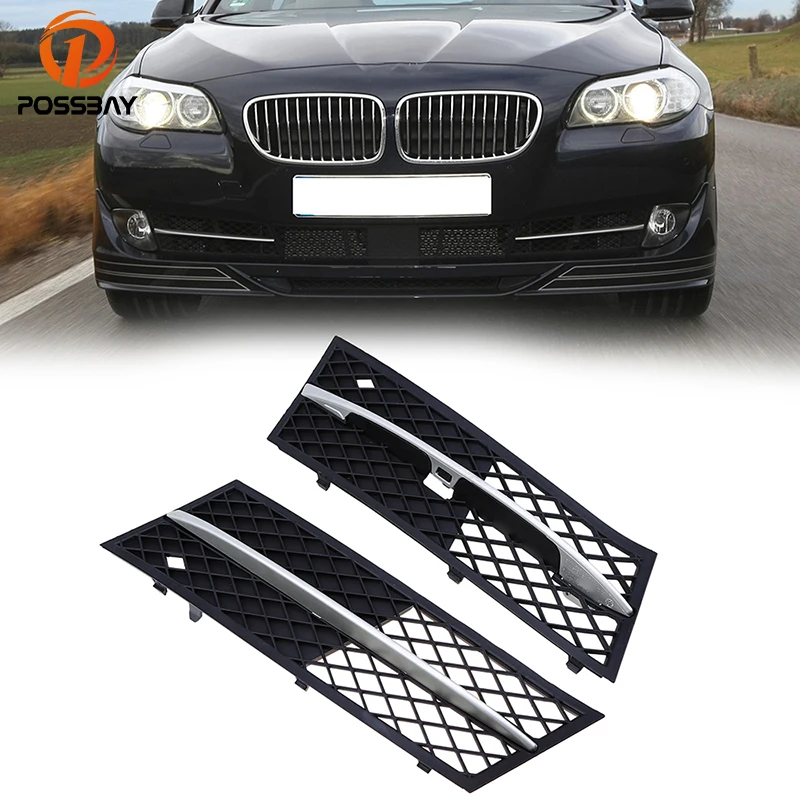 

POSSBAY Front Lower Bumper Grill Grilles for BMW 5 Series F10/F11 Sedan/Wagon Pre-facelift 2010-2013 Car Fog Light Cover Vent