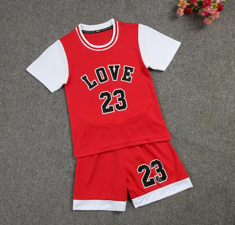 Детские Молодежные баскетбольные майки, форма, спортивная одежда, детские пустые баскетбольные наборы, комплекты дышащих тренировочных шорт для мальчиков - Цвет: 2123 red
