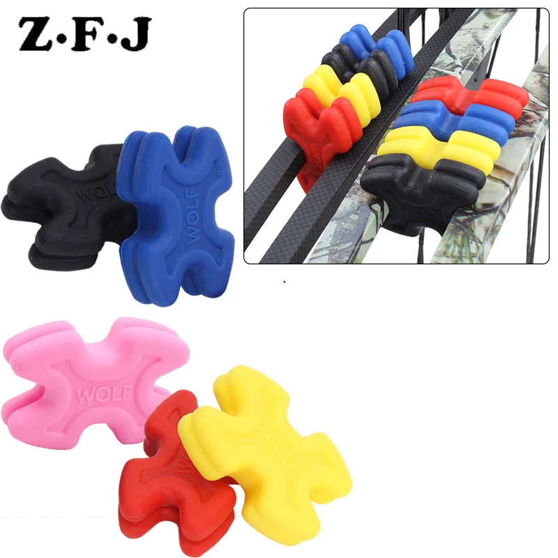 4Pcs Archery Compound Bow Limbs Stabilizer Rubber Bow Vibration Limb Damper Arrow Shock Sbsorber