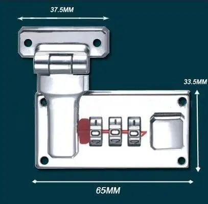 Zinc Alloy Combination Lock para caixa de madeira, Bagagem Combination Lock, A4 Leather Case Lock