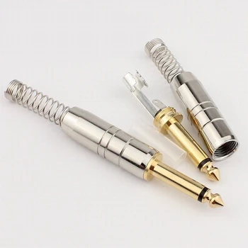 

10pcs high quality 6.35mm 6.5mm thicken mono Audio Connector Male Plug 6.35mm Amplifier Microphone Plug 6.35mm TRS Plug Welding