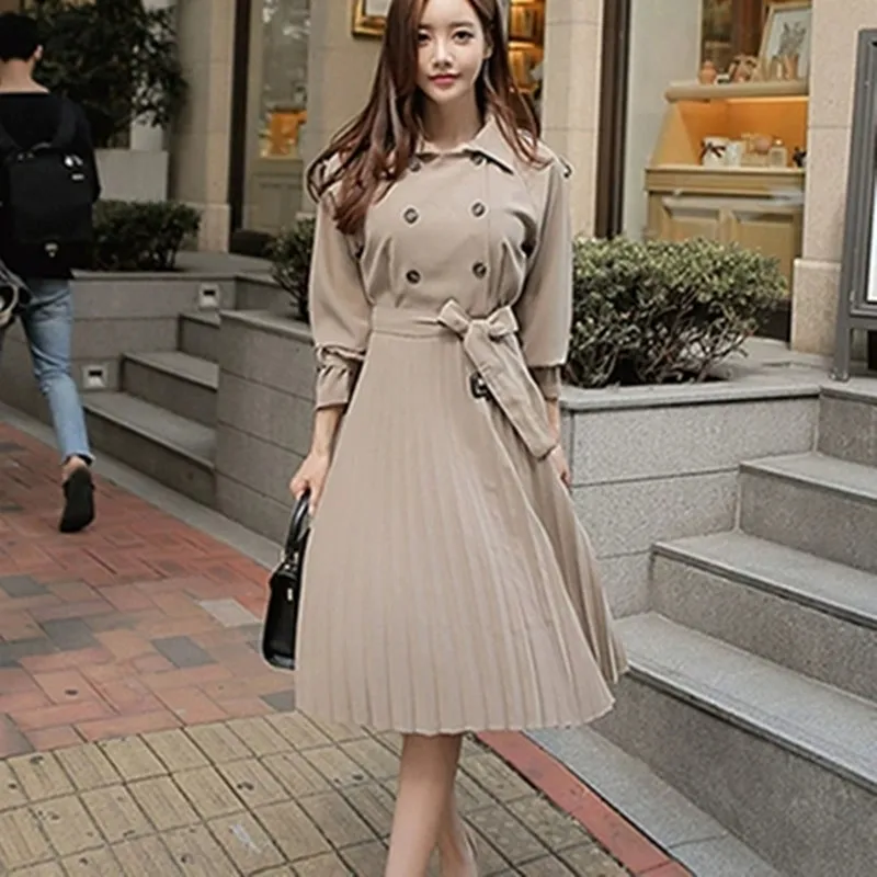 

New 2019 High Quality Spring Runway Midi Party Dresses Women Elegant Long Sleeve Pleated Casual Dress Ladies Sexy Vestidos