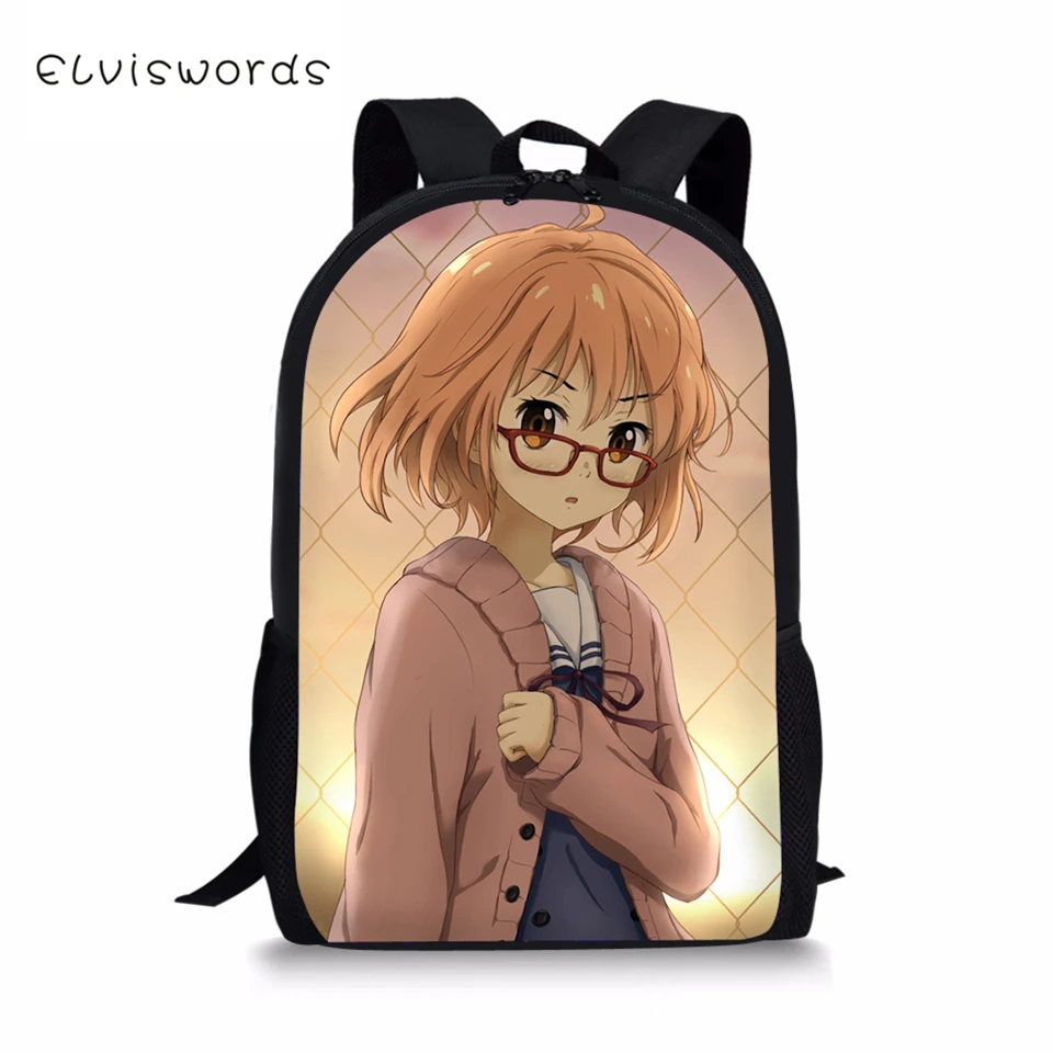 

ELVISWORDS Children's School Backpack Kawaii Anime Girl Prints Pattern Kids Backpack Cartoon Toddler Boys Girls School Book Bags